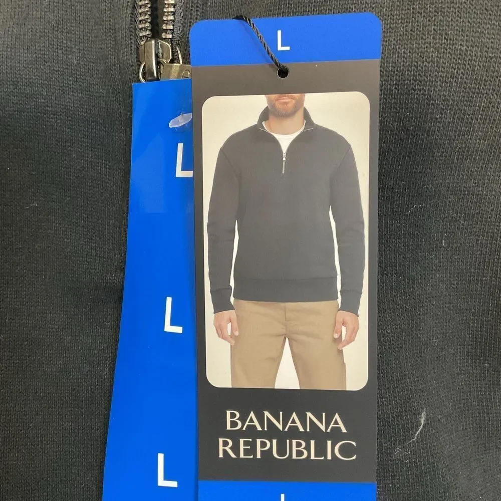 Banana Republic Men's 1/4 Zip-Up Black Sweater